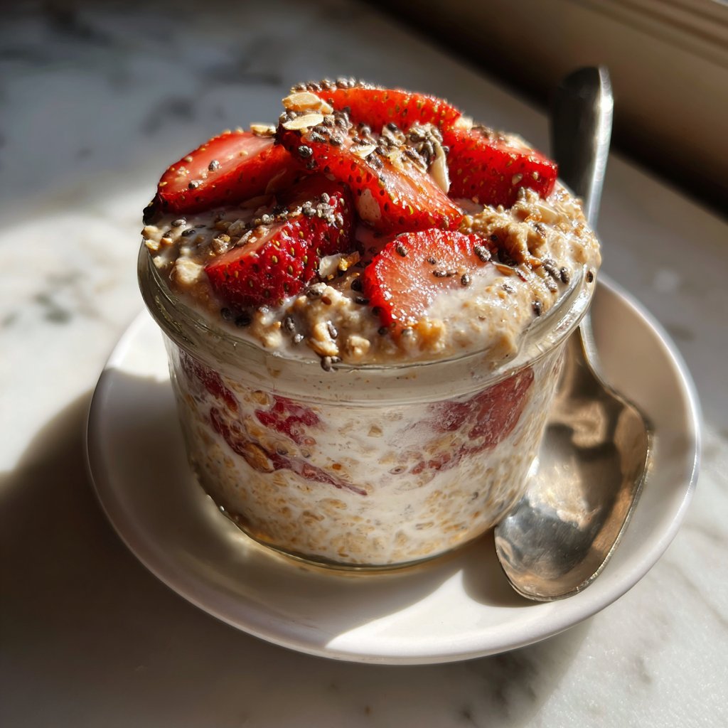 Overnight Oats With Strawberries