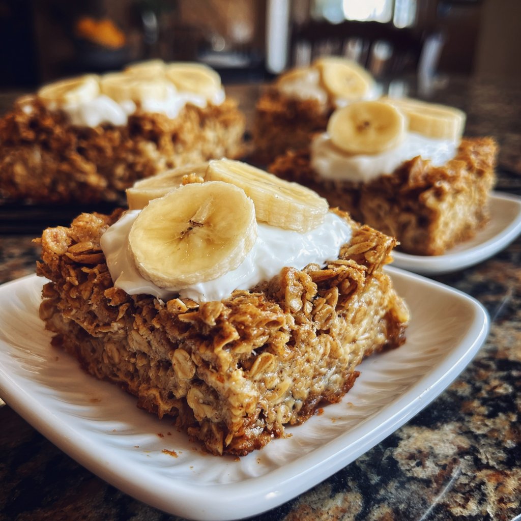 Banana Oat Yogurt Squares