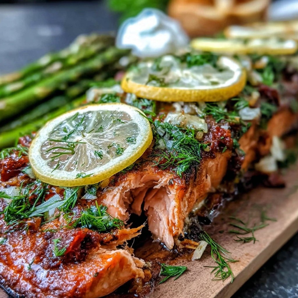 Healthy Lemon Herb Salmon With Roasted Asparagus