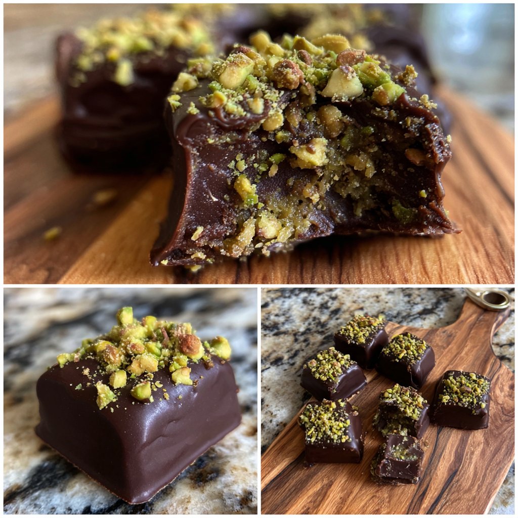 Chocolate Pistachio Fudge Bites