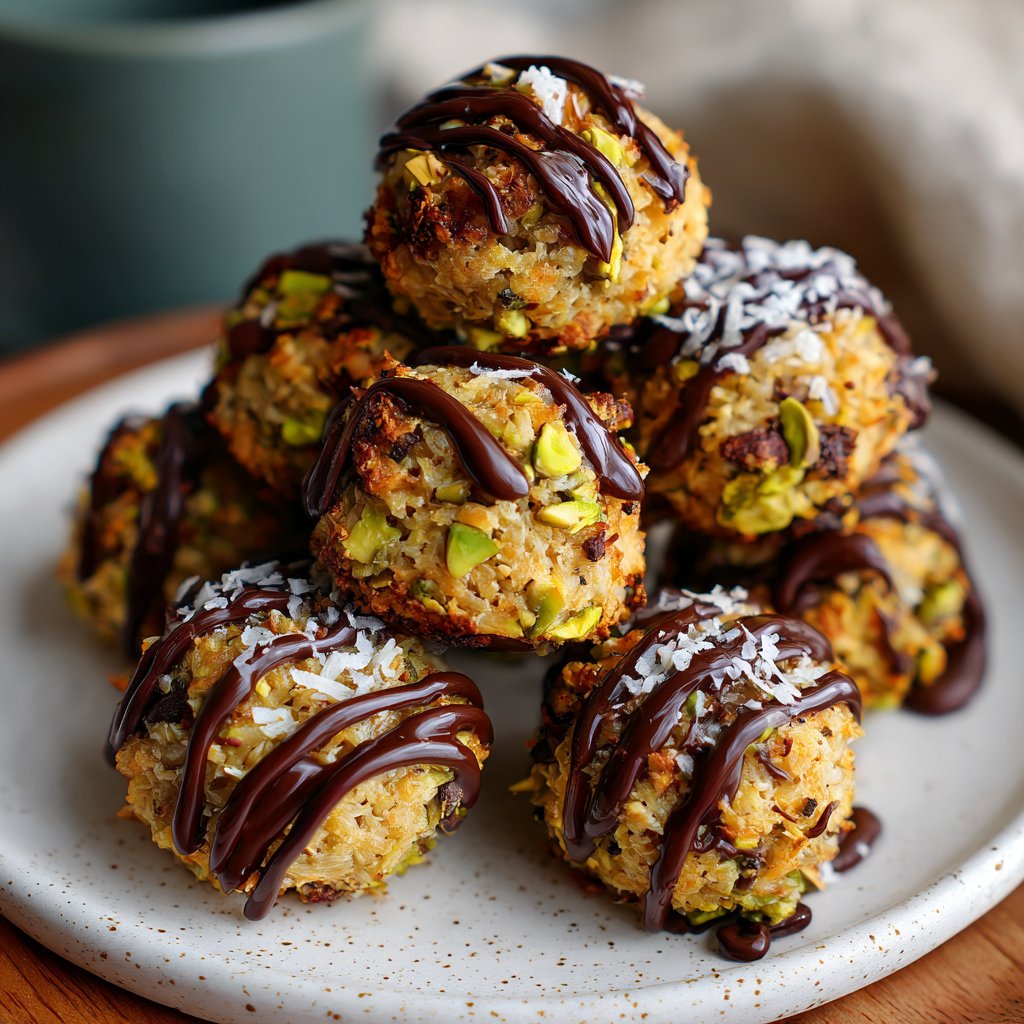 Chocolate Pistachio Coconut Bites