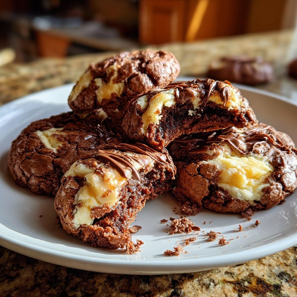 Brownie Mix Cookies With Cream Cheese Swirl