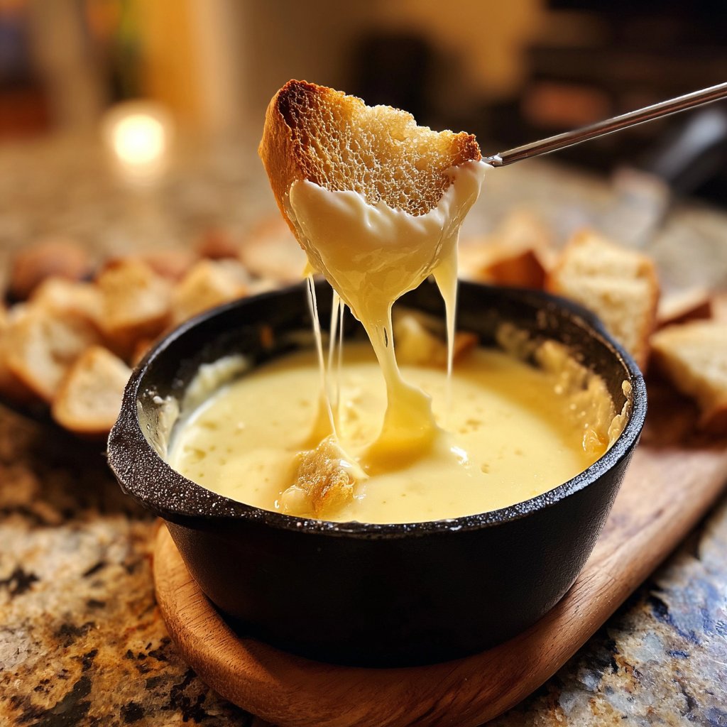 Fondue with Swiss Cheese and Kirsch