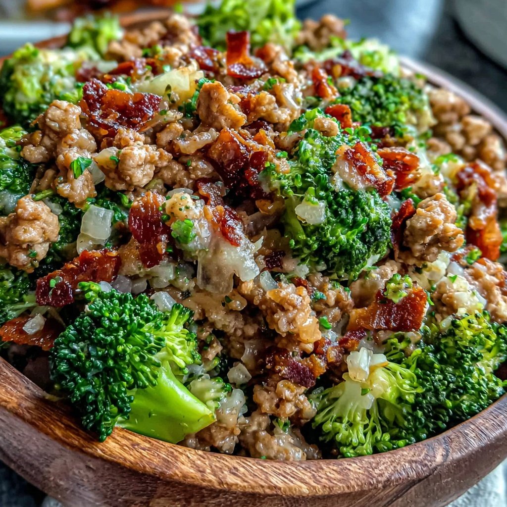 Ground Chicken And Broccoli Bowl