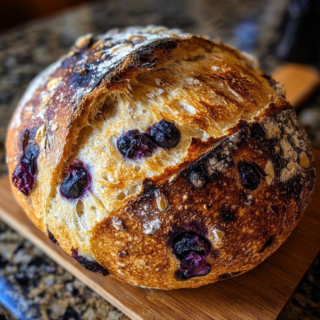 Blueberry Lemon Sourdough Bread Loaf