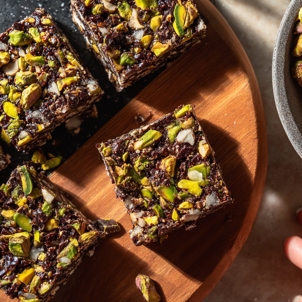 Chocolate Pistachio Energy Squares