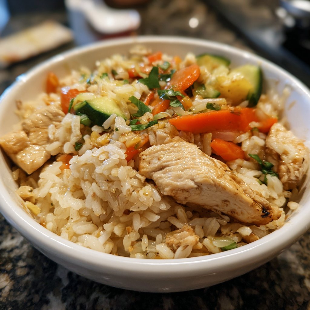 High Protein Chicken Rice Bowl