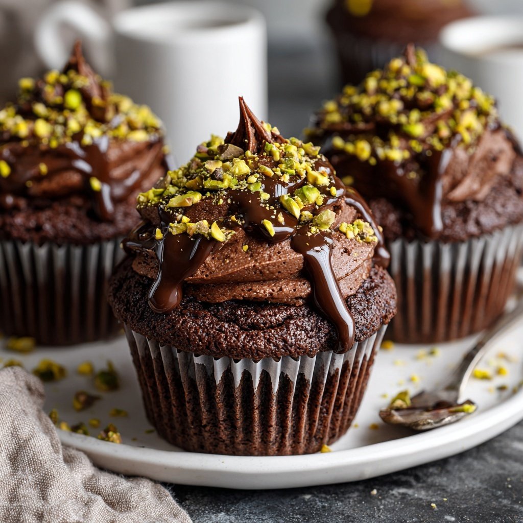 Chocolate Pistachio Cupcakes