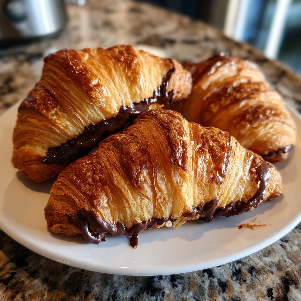 Valentine Breakfast Chocolate Croissants