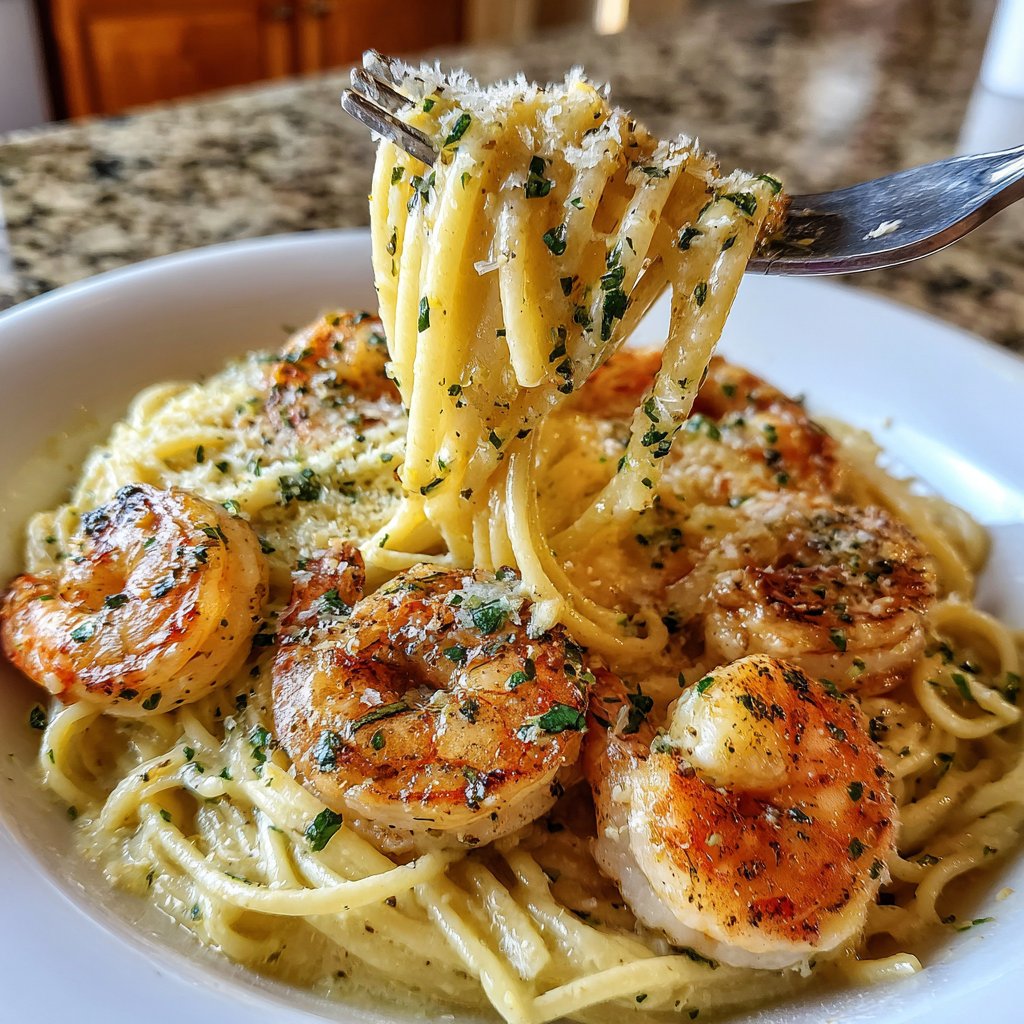 Creamy Garlic Shrimp Pasta